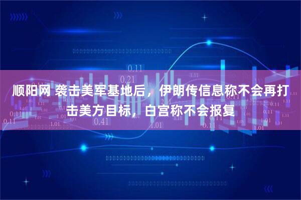 顺阳网 袭击美军基地后，伊朗传信息称不会再打击美方目标，白宫称不会报复